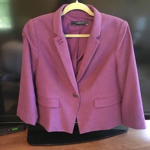 The Limited 3/4 Sleeve Purple Blazer